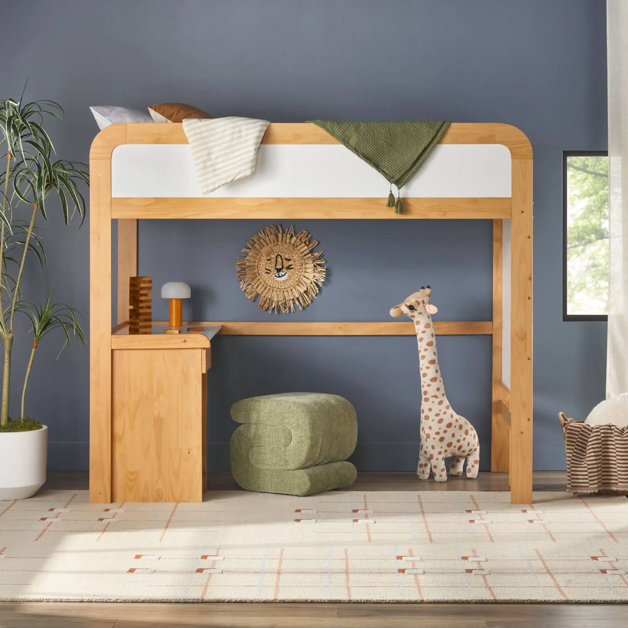 WEADN05LD2NP1 Adyn Natural Pine Twin Loft Bed with Desk-2