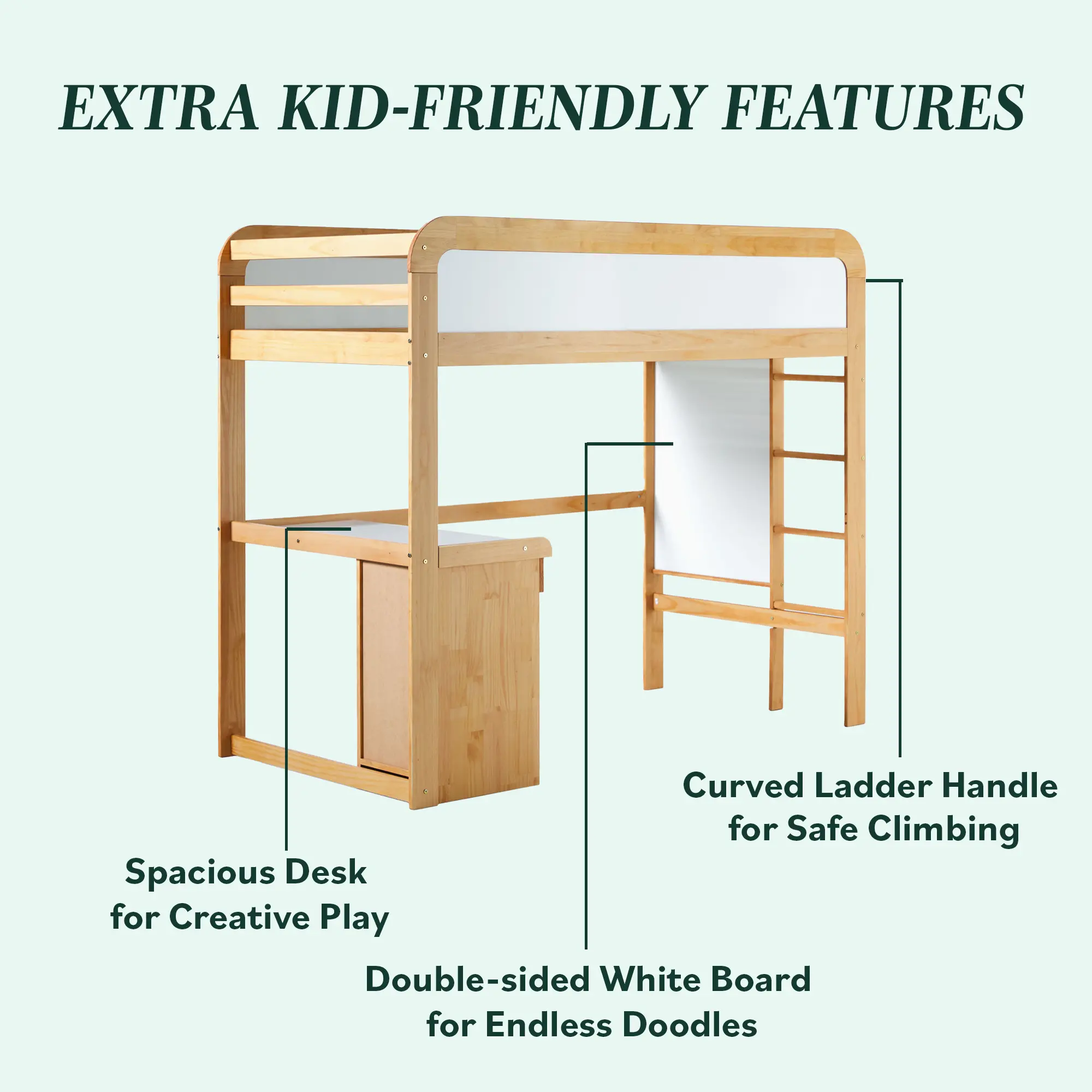WEADN05LD2NP1 Adyn Natural Pine Twin Loft Bed with Desk-10