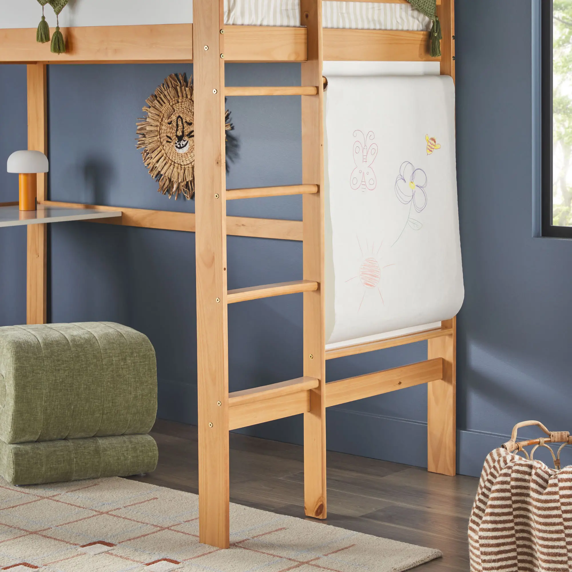 WEADN05LD2NP1 Adyn Natural Pine Twin Loft Bed with Desk-7