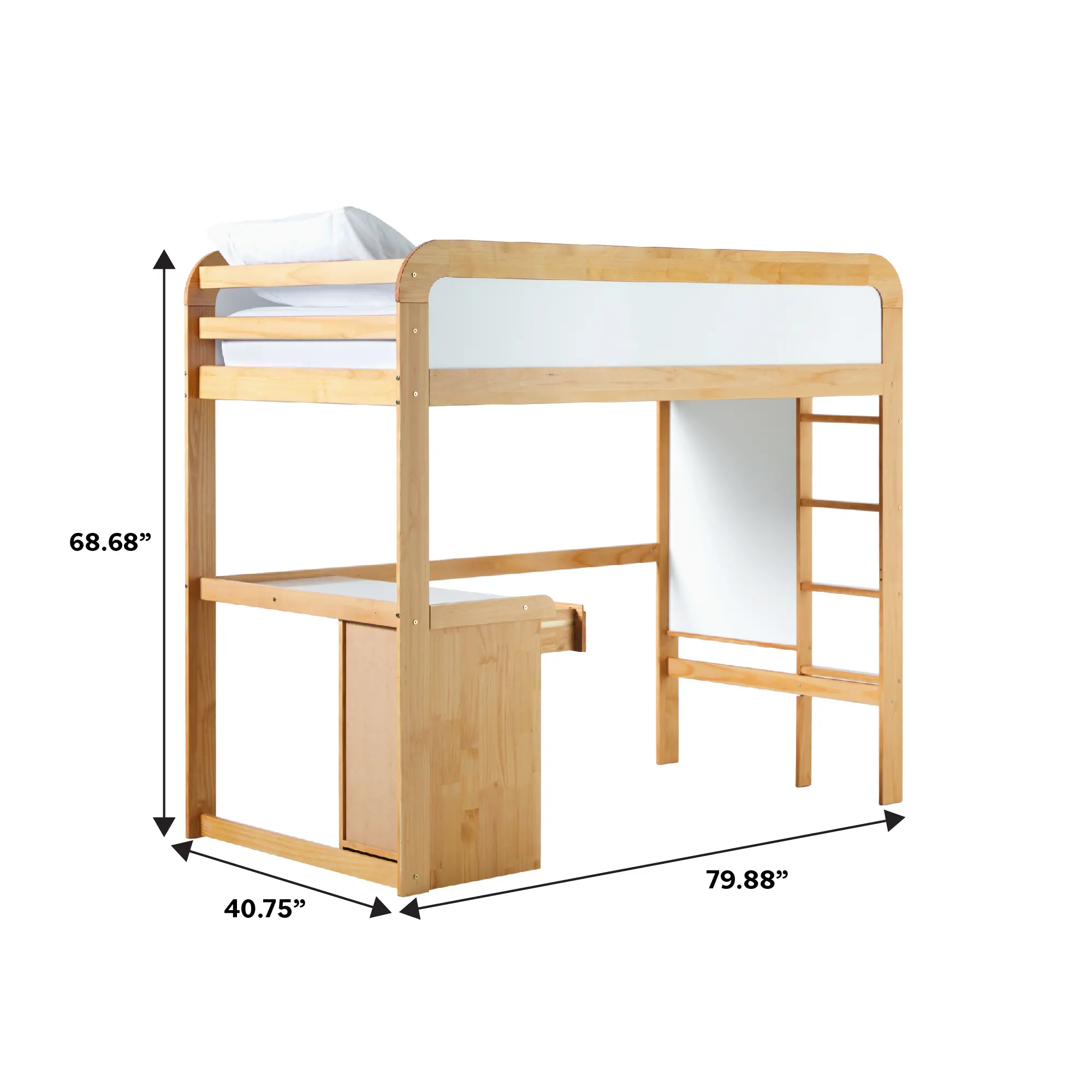 WEADN05LD2NP1 Adyn Natural Pine Twin Loft Bed with Desk-9