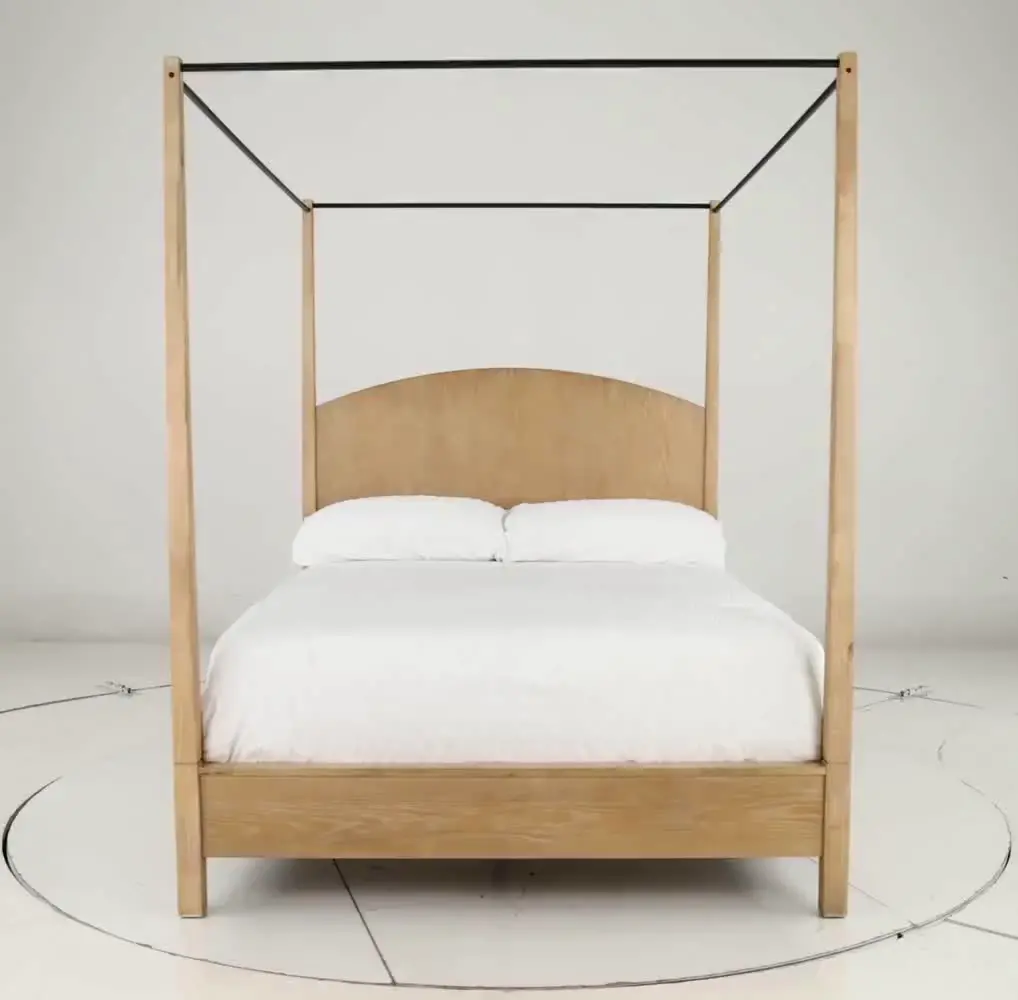 Sycamore Light Oak Queen Canopy Bed-10