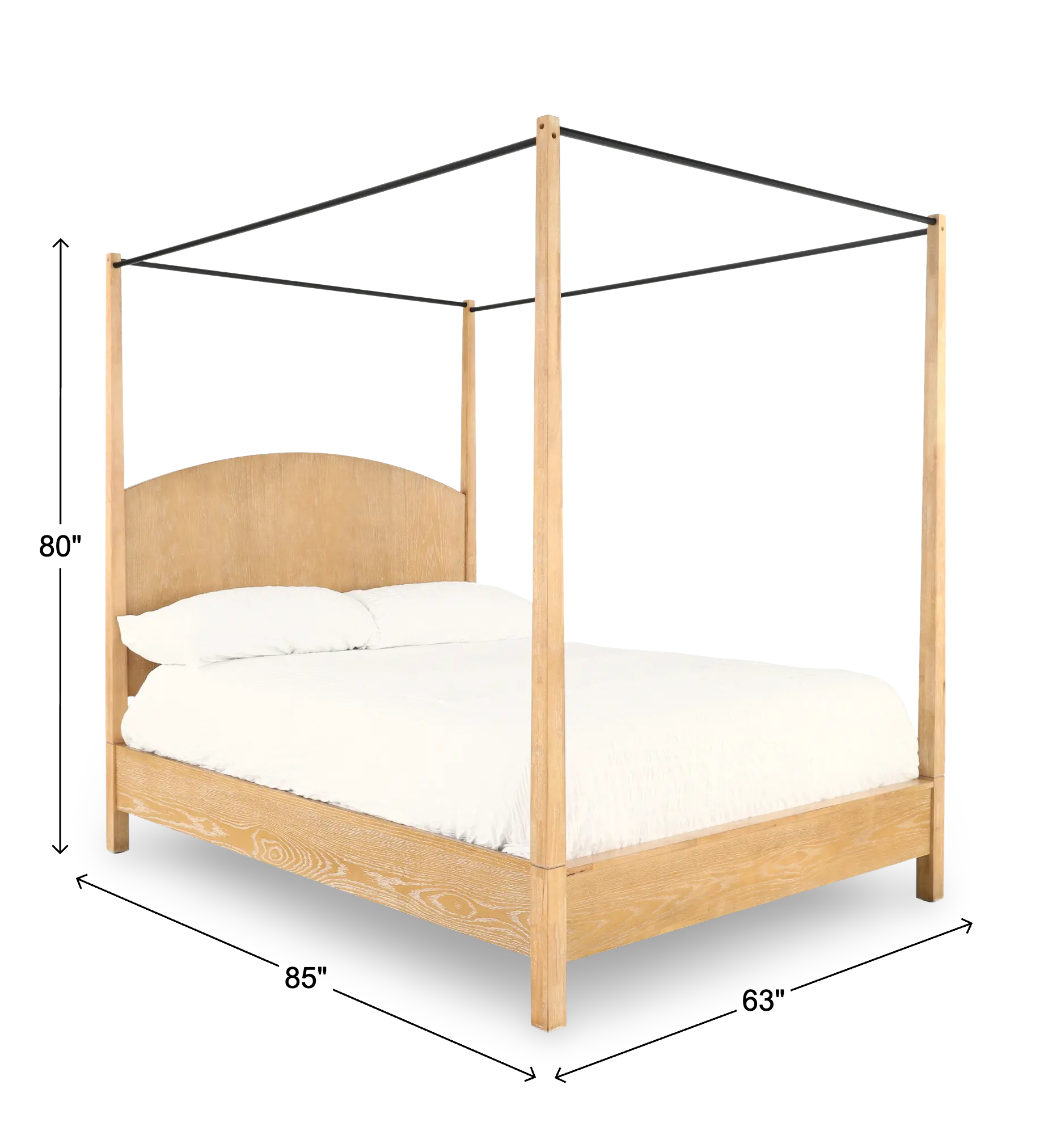 Sycamore Light Oak Queen Canopy Bed-3