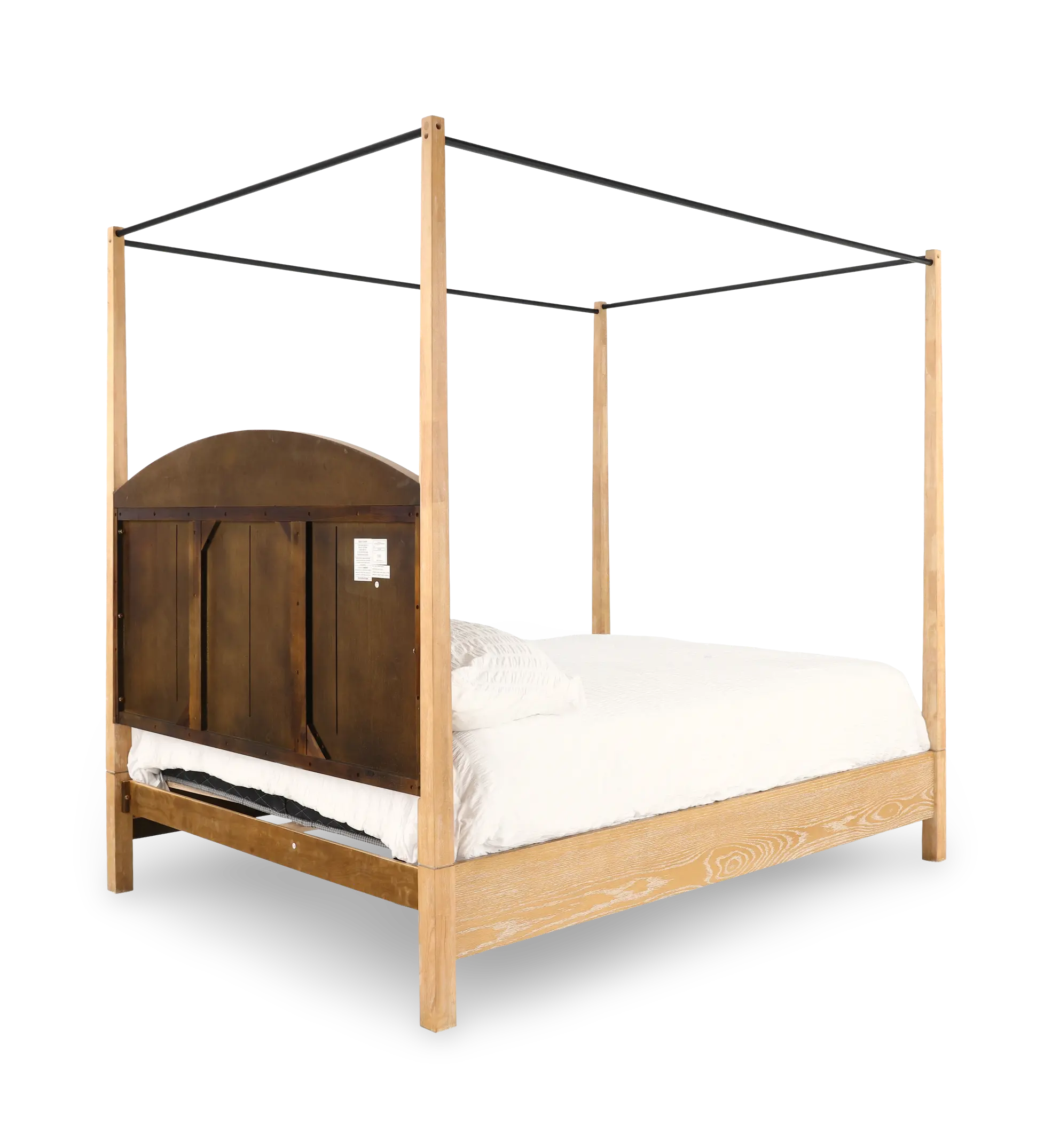 Sycamore Light Oak Queen Canopy Bed-6