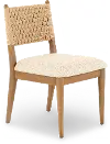 Langley Brown Woven-Back Dining Chair