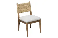 Langley Brown Woven-Back Dining Chair