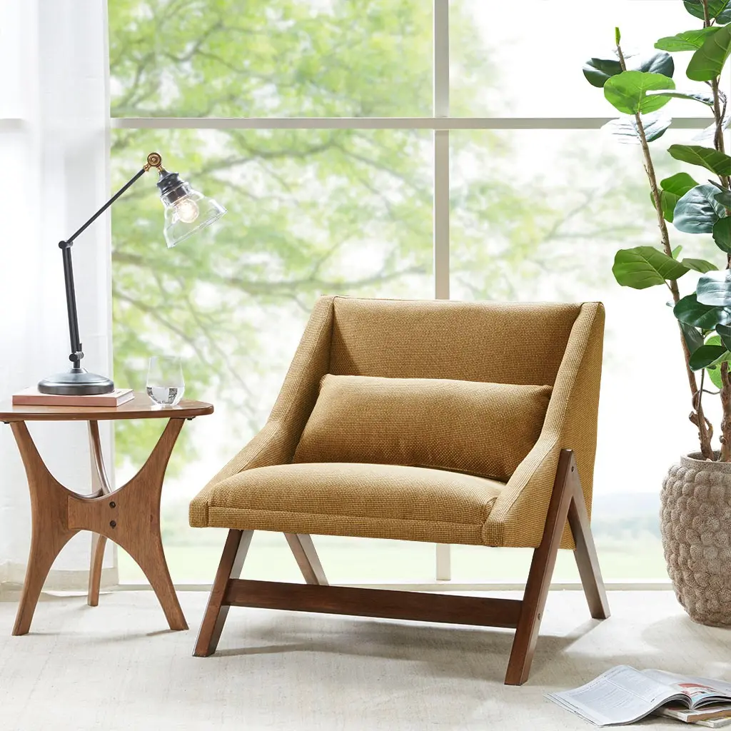 Boomerang Mustard Accent Chair-2