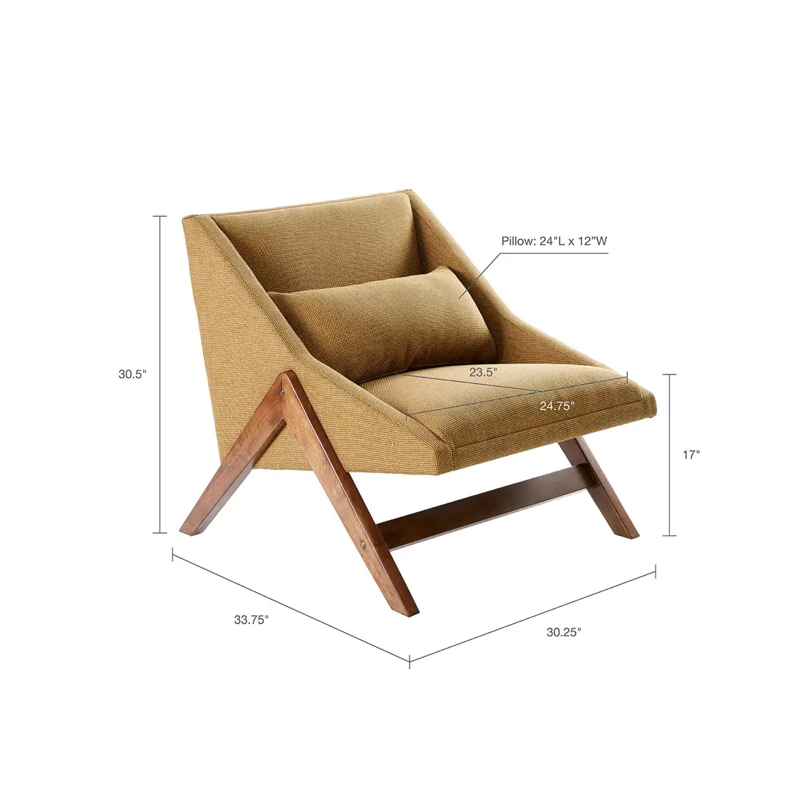 Boomerang Mustard Accent Chair-4