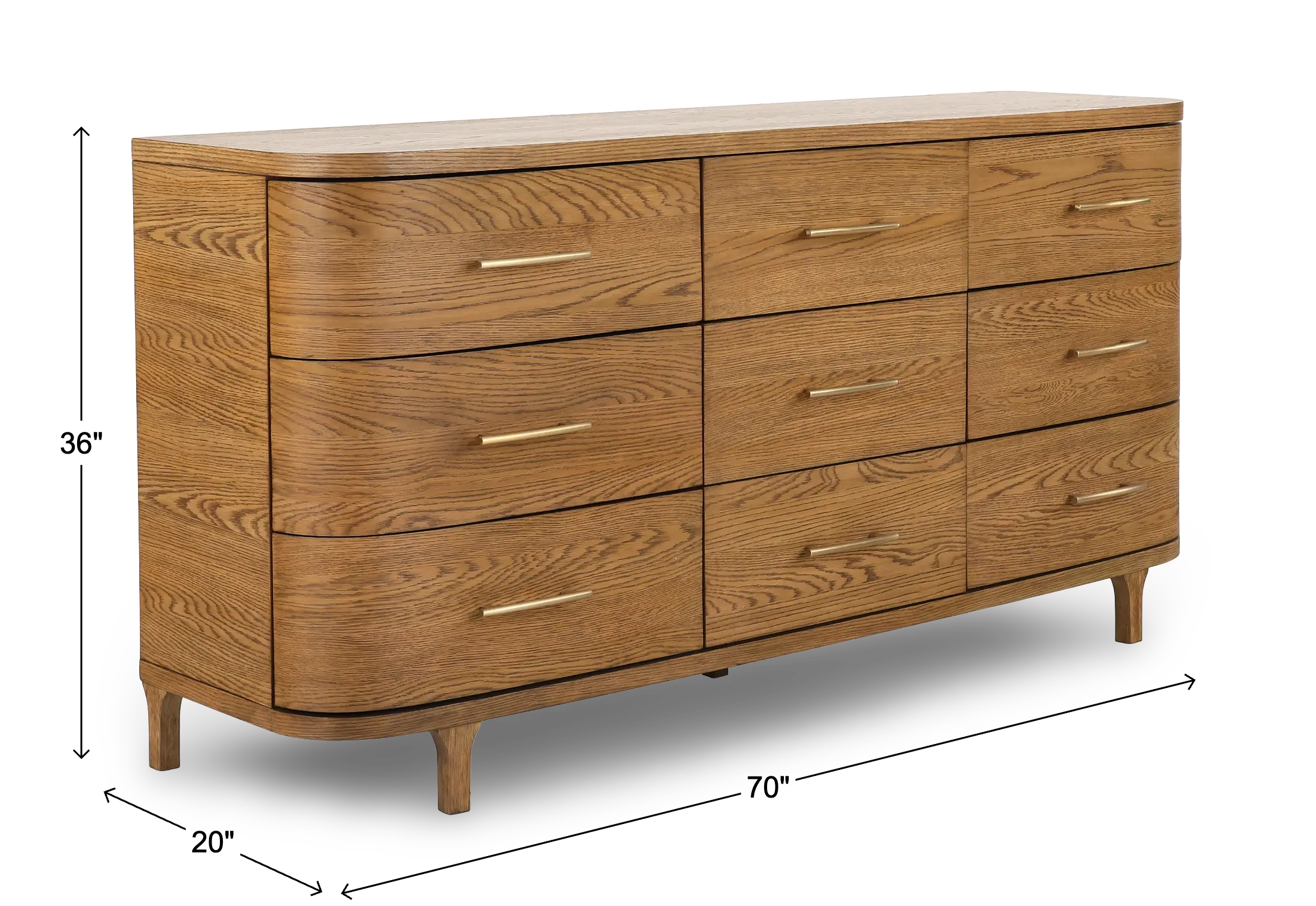 Amore Natural Oak 9-Drawer Dresser-3