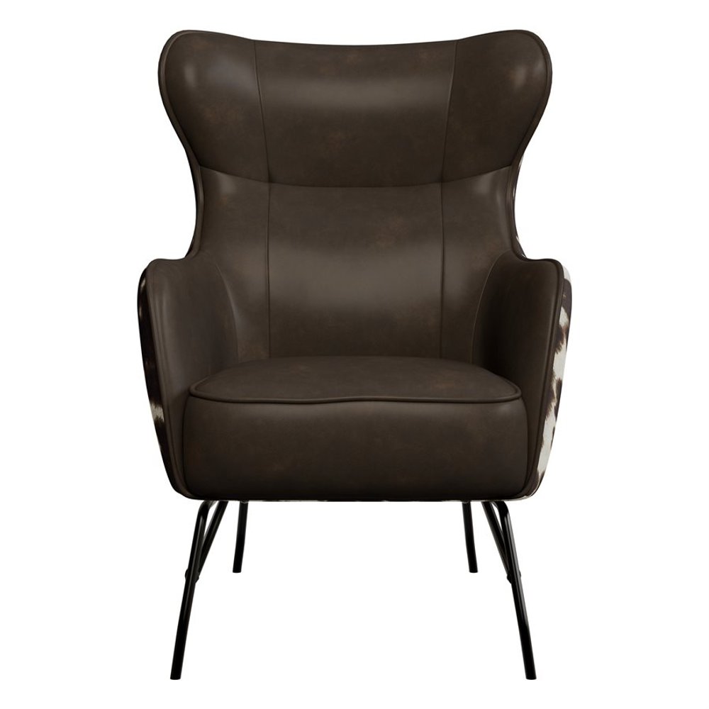 Franky Brown Cow Hide Accent Chair