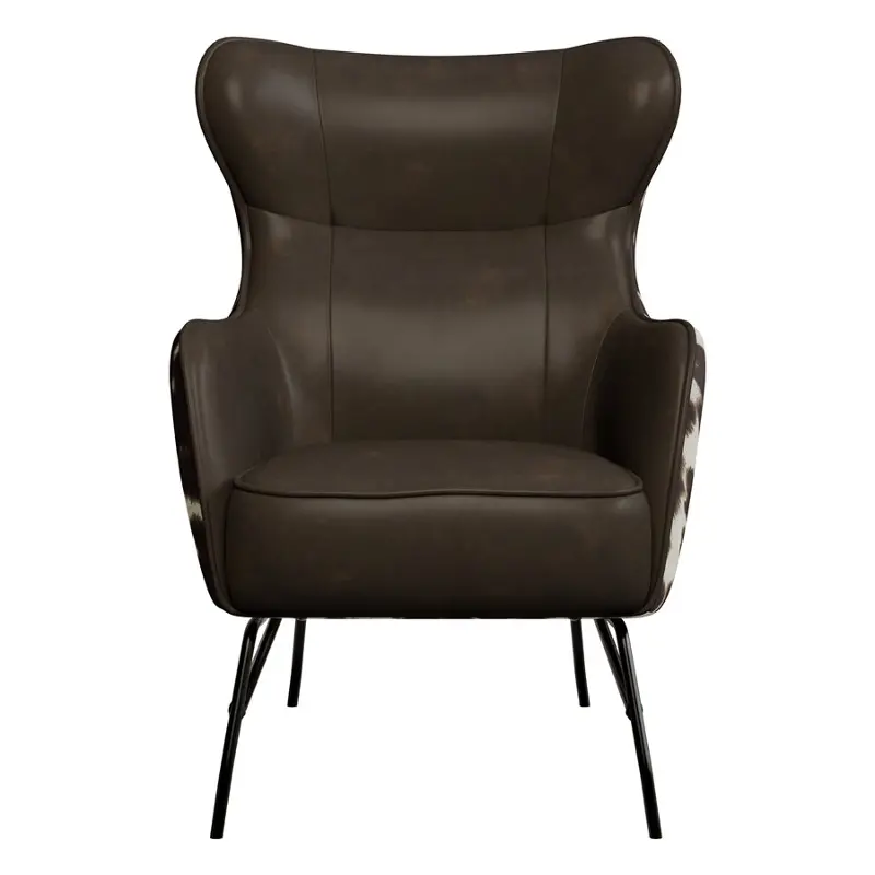 Franky Brown Cow Hide Accent Chair