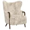 Micah Cream Faux Fur Accent Chair