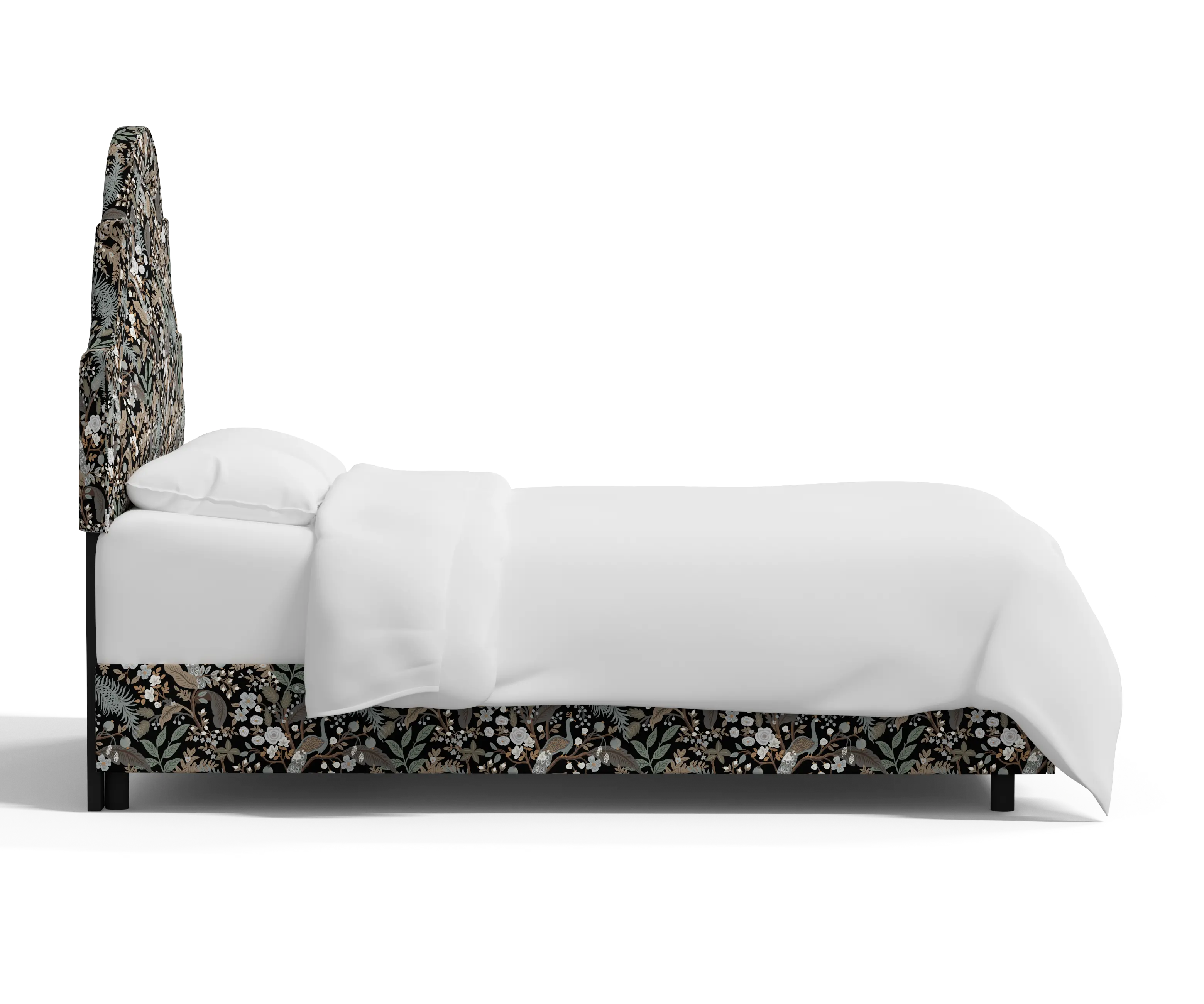 RPC181BEDRPCPCBLKLCB Rifle Paper Co Belmont Peacock Black Full Bed-4