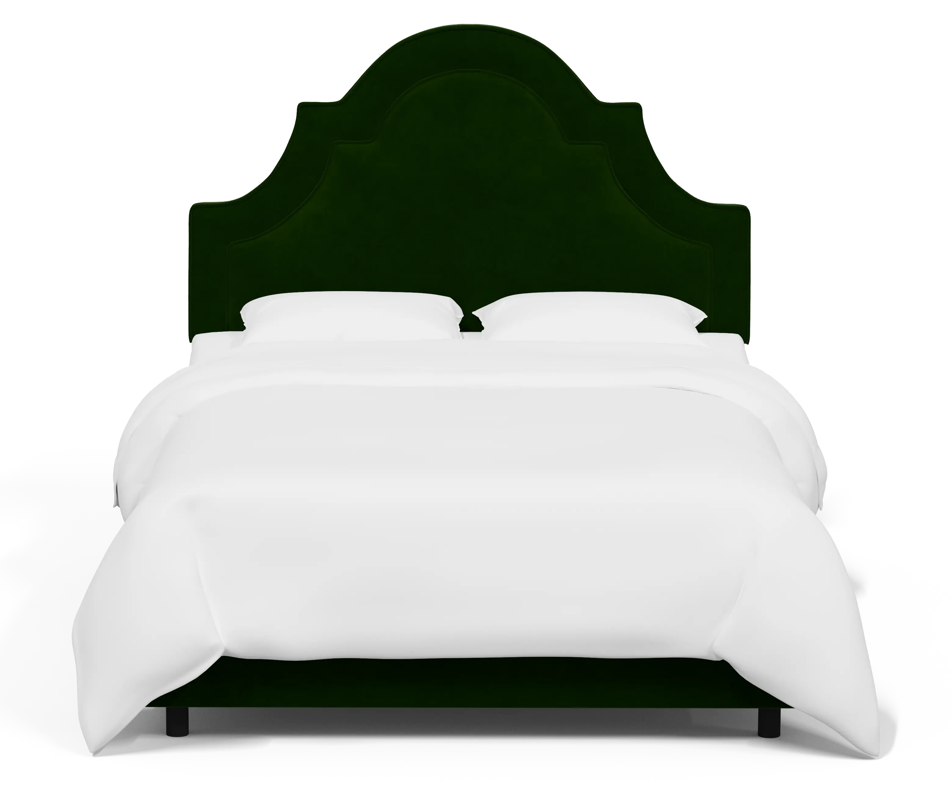 RPC182BEDTTNEMR Rifle Paper Co Belmont Titan Emerald Velvet Queen Bed-2
