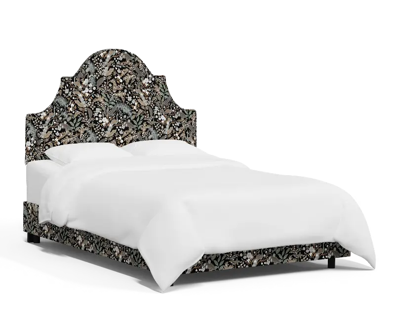 Rifle Paper Co Belmont Peacock Black King Bed