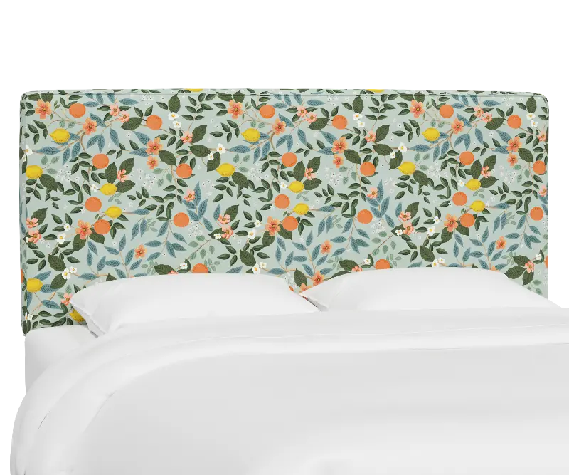 Rifle Paper Co Fairbanks Citrus Grove Mint Queen Headboard