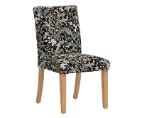 RPC63-6NATRPCPCBLKLCB Rifle Paper Co Beth Peacock Black Dining Chair
