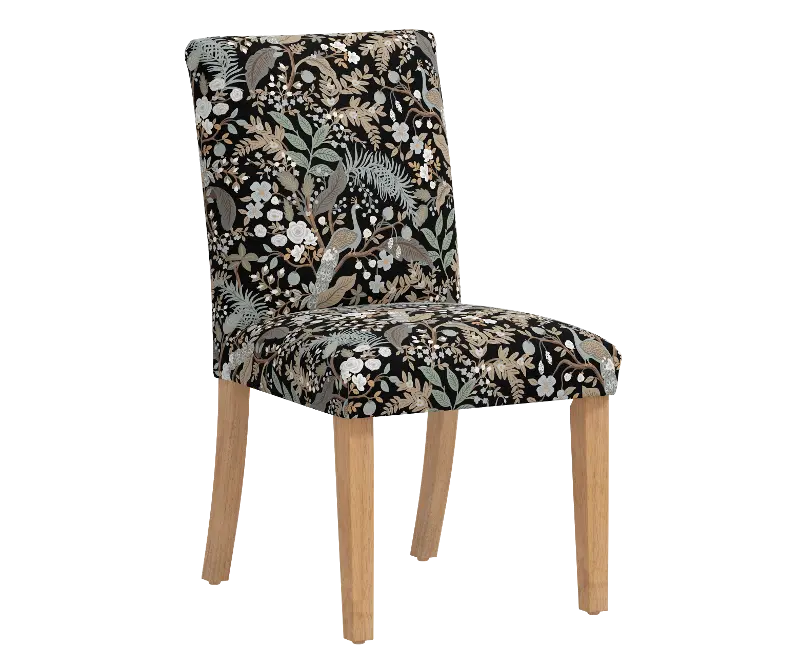 Rifle Paper Co Beth Peacock Black Dining Chair