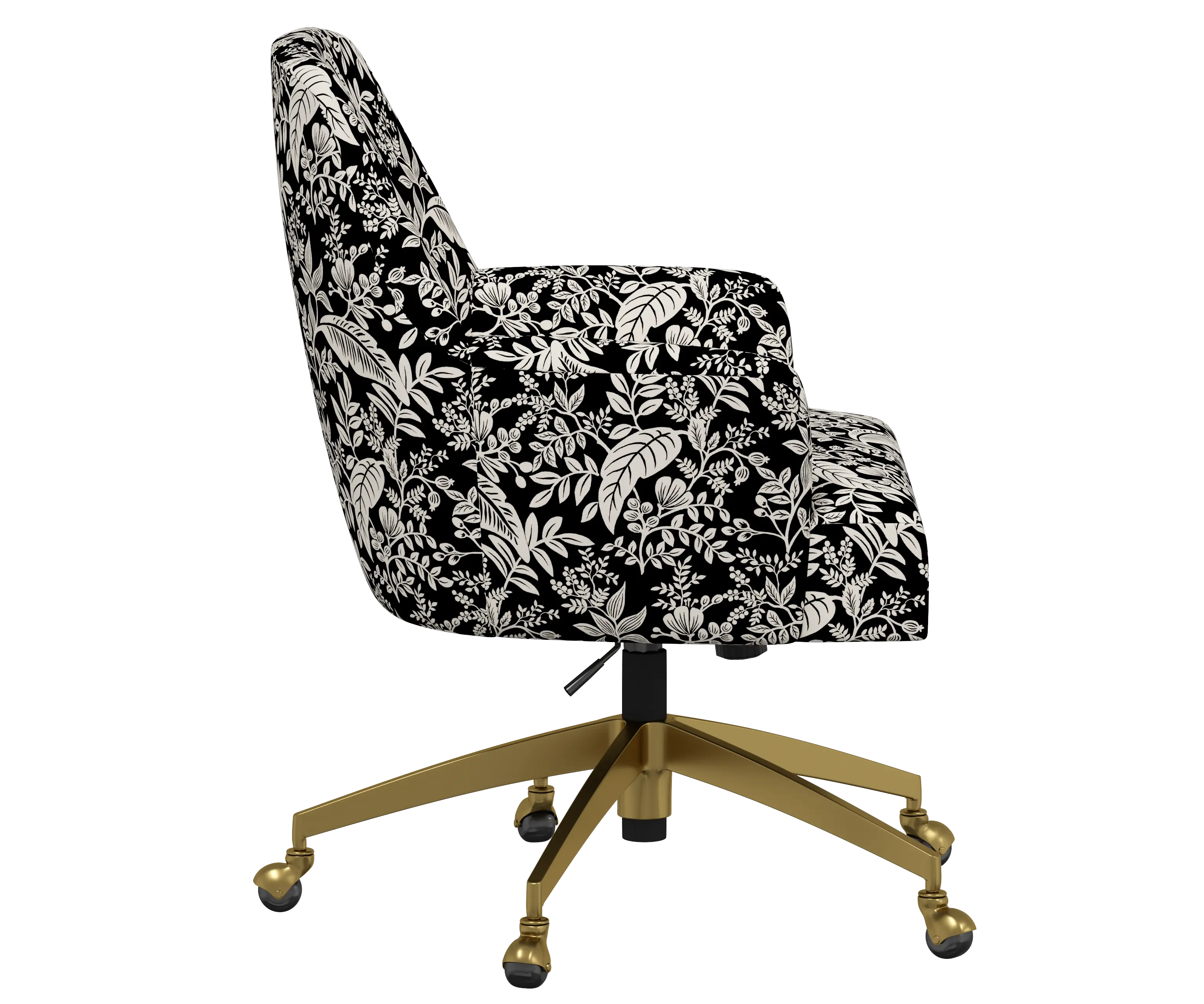RPC78-9GLDRPCCNBLCRMLCB Rifle Paper Co Yvette Canopy Black and Cream Office Chair with Gold Base-3