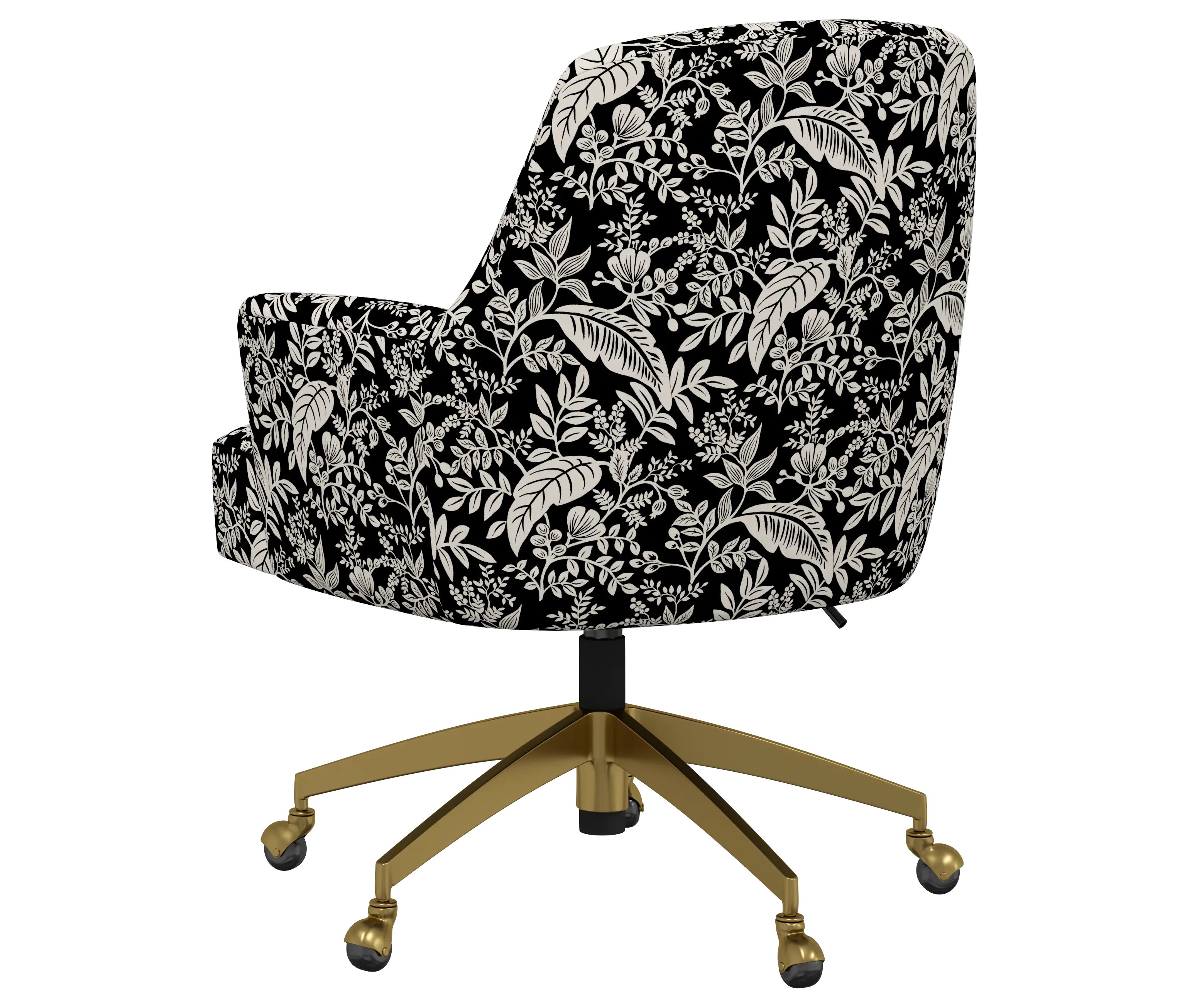 RPC78-9GLDRPCCNBLCRMLCB Rifle Paper Co Yvette Canopy Black and Cream Office Chair with Gold Base-4