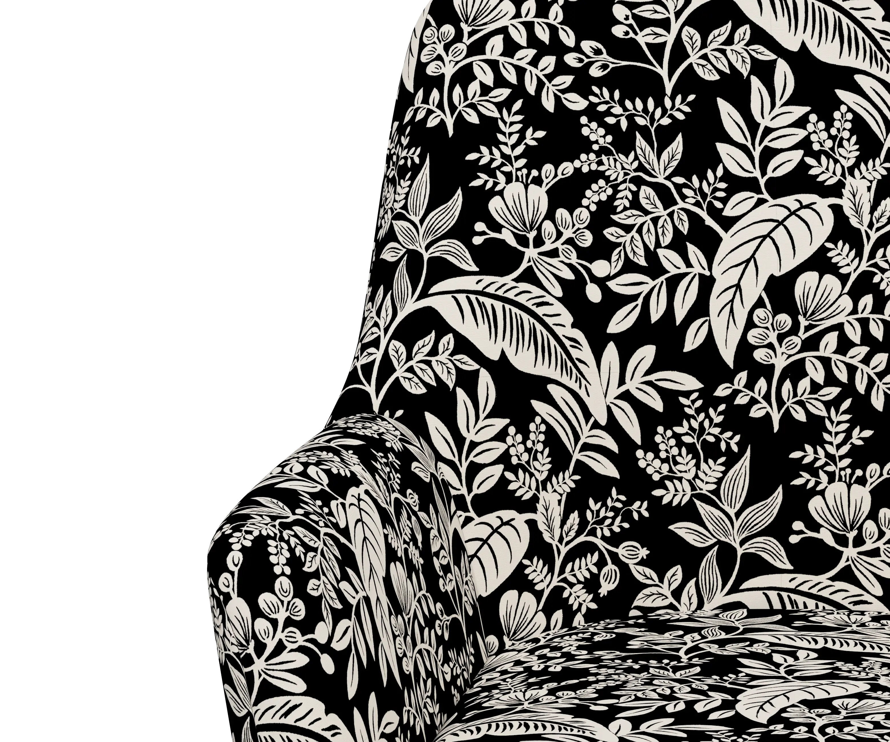 RPC78-9GLDRPCCNBLCRMLCB Rifle Paper Co Yvette Canopy Black and Cream Office Chair with Gold Base-5