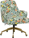 RPC78-9GLDRPCCTGRMNLCB Rifle Paper Co Yvette Citrus Grove Mint Office Chair with Gold Base