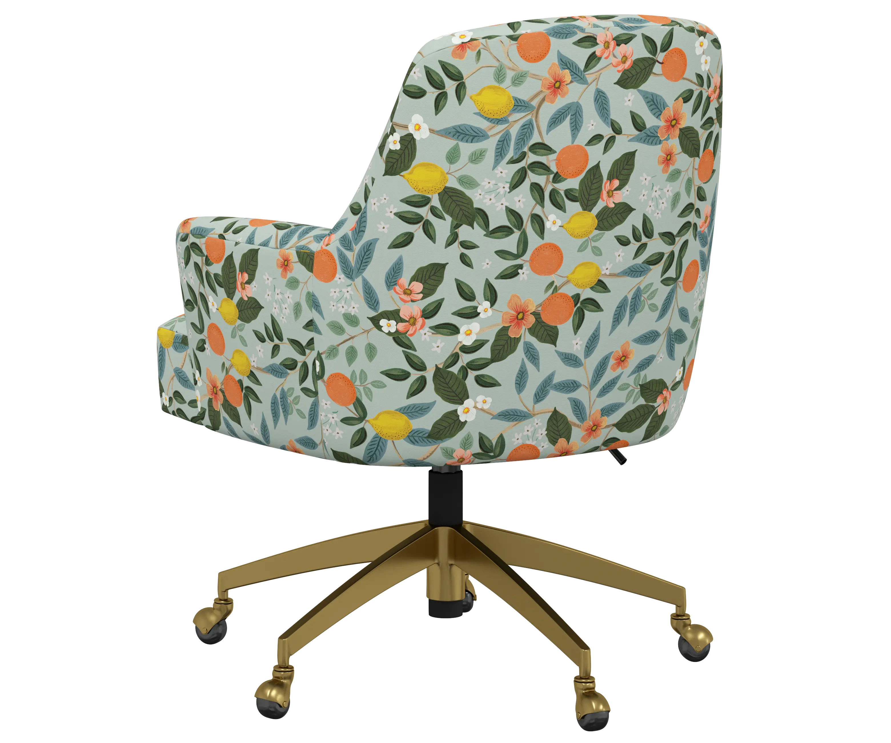RPC78-9GLDRPCCTGRMNLCB Rifle Paper Co Yvette Citrus Grove Mint Office Chair with Gold Base-4