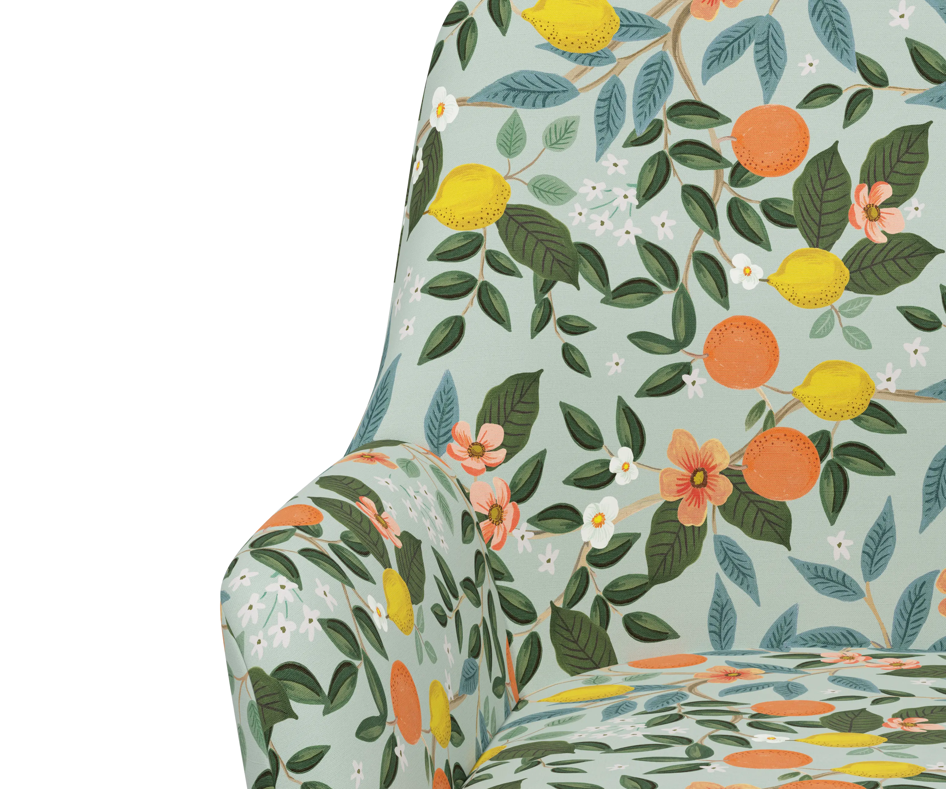 RPC78-9GLDRPCCTGRMNLCB Rifle Paper Co Yvette Citrus Grove Mint Office Chair with Gold Base-5