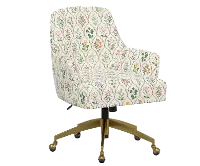 RPC78-9GLDRPCHWTMLTLCB Rifle Paper Co Yvette Hawthorne Multi Office Chair with Gold Base