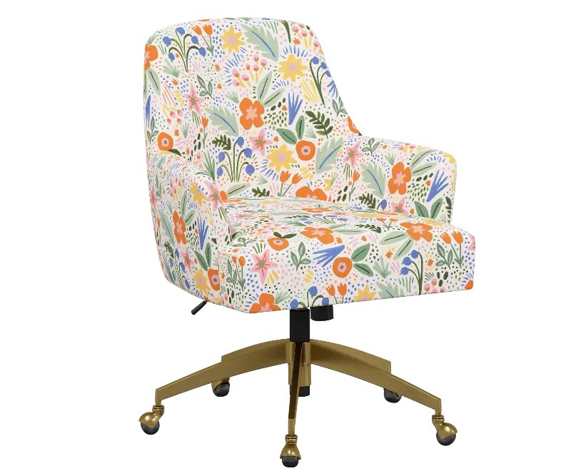 Rifle Paper Co Yvette Merida Multi Office Chair with Gold Base