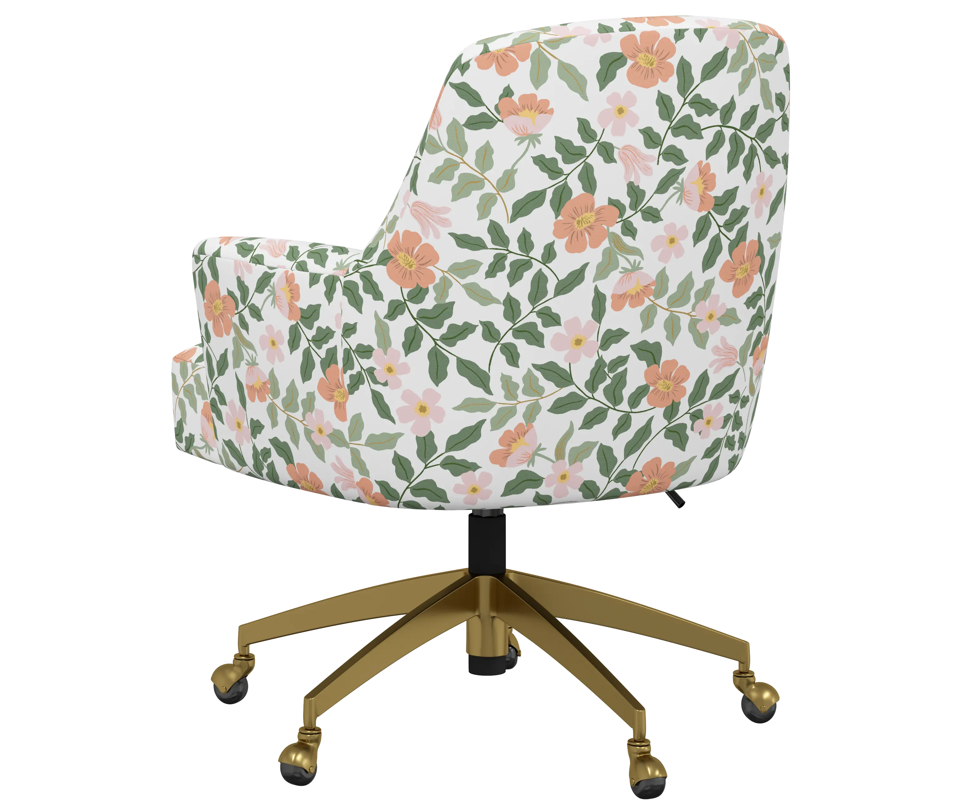 RPC78-9GLDRPCPRBLSCRMLCB Rifle Paper Co Yvette Primrose Blush and Cream Office Chair with Gold Base-4