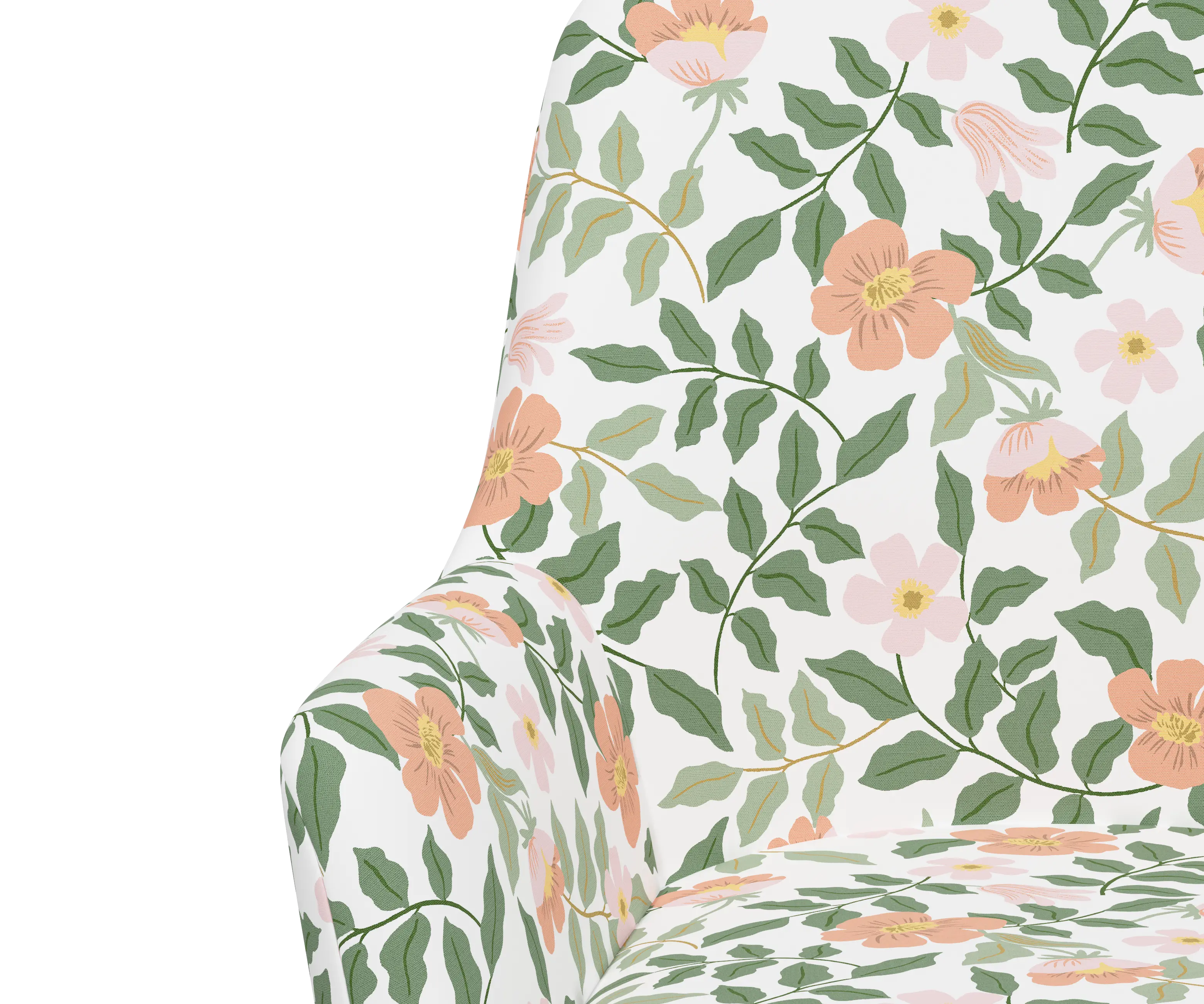 RPC78-9GLDRPCPRBLSCRMLCB Rifle Paper Co Yvette Primrose Blush and Cream Office Chair with Gold Base-5