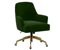 RPC78-9GLDTTNEMR Rifle Paper Co Yvette Titan Emerald Office Chair with Gold Base