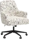 RPC78-9RPCAVBLKCRMLCB Rifle Paper Co Yvette Aviary Black and Cream Office Chair with Black Base