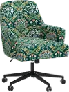 RPC78-9RPCBREMRLCB Rifle Paper Co Yvette Bramble Emerald Office Chair with Black Base