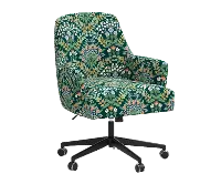 RPC78-9RPCBREMRLCB Rifle Paper Co Yvette Bramble Emerald Office Chair with Black Base