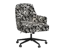 RPC78-9RPCCNBLCRMLCB Rifle Paper Co Yvette Canopy Black and Cream Office Chair with Black Base