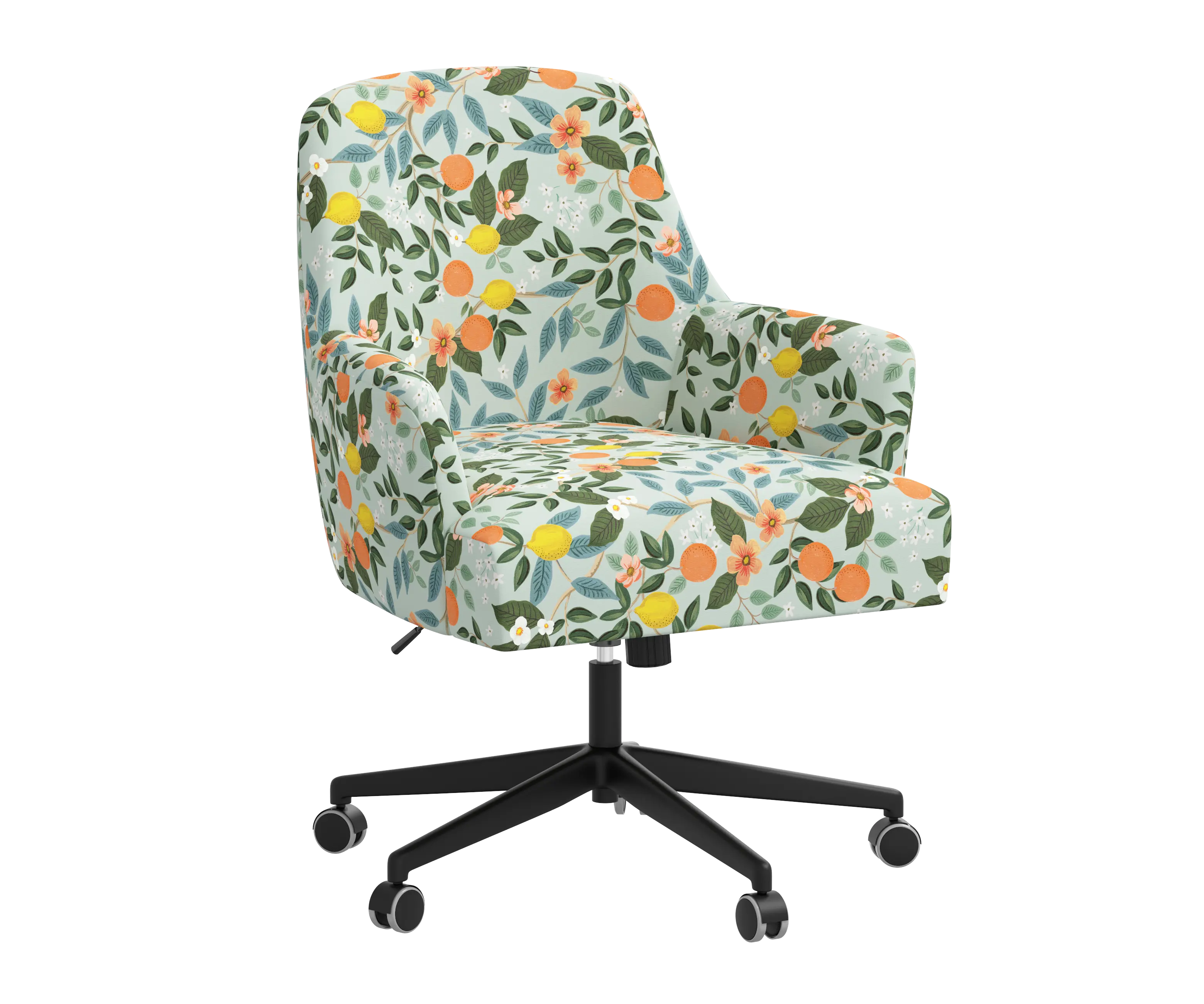 RPC78-9RPCCTGRMNLCB Rifle Paper Co Yvette Citrus Grove Mint Office Chair with Black Base-2