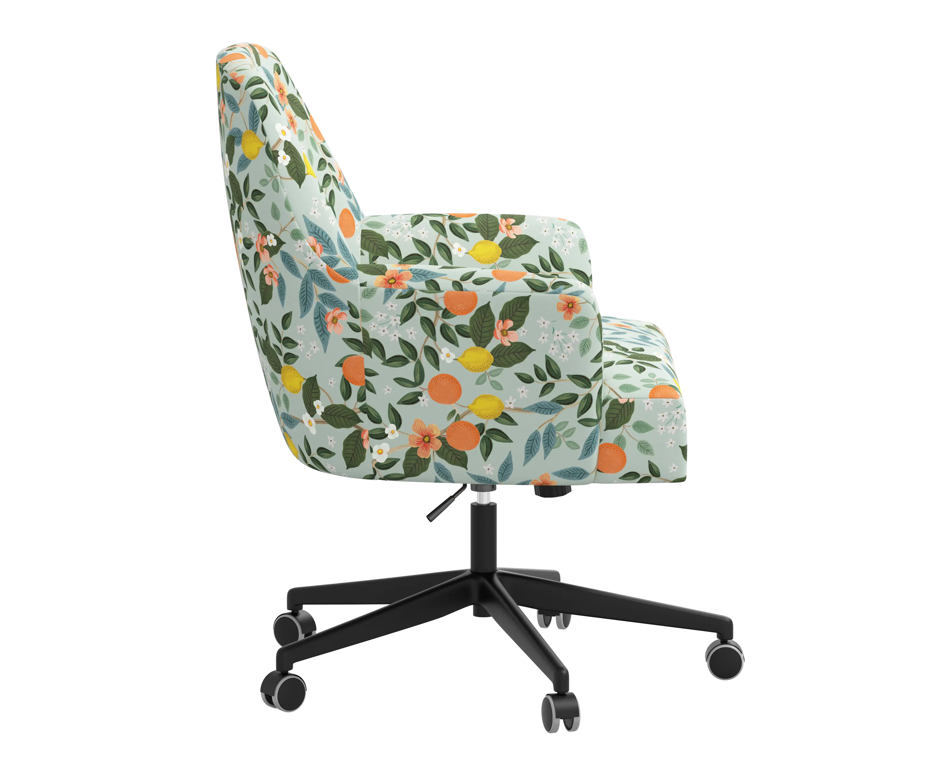 RPC78-9RPCCTGRMNLCB Rifle Paper Co Yvette Citrus Grove Mint Office Chair with Black Base-3