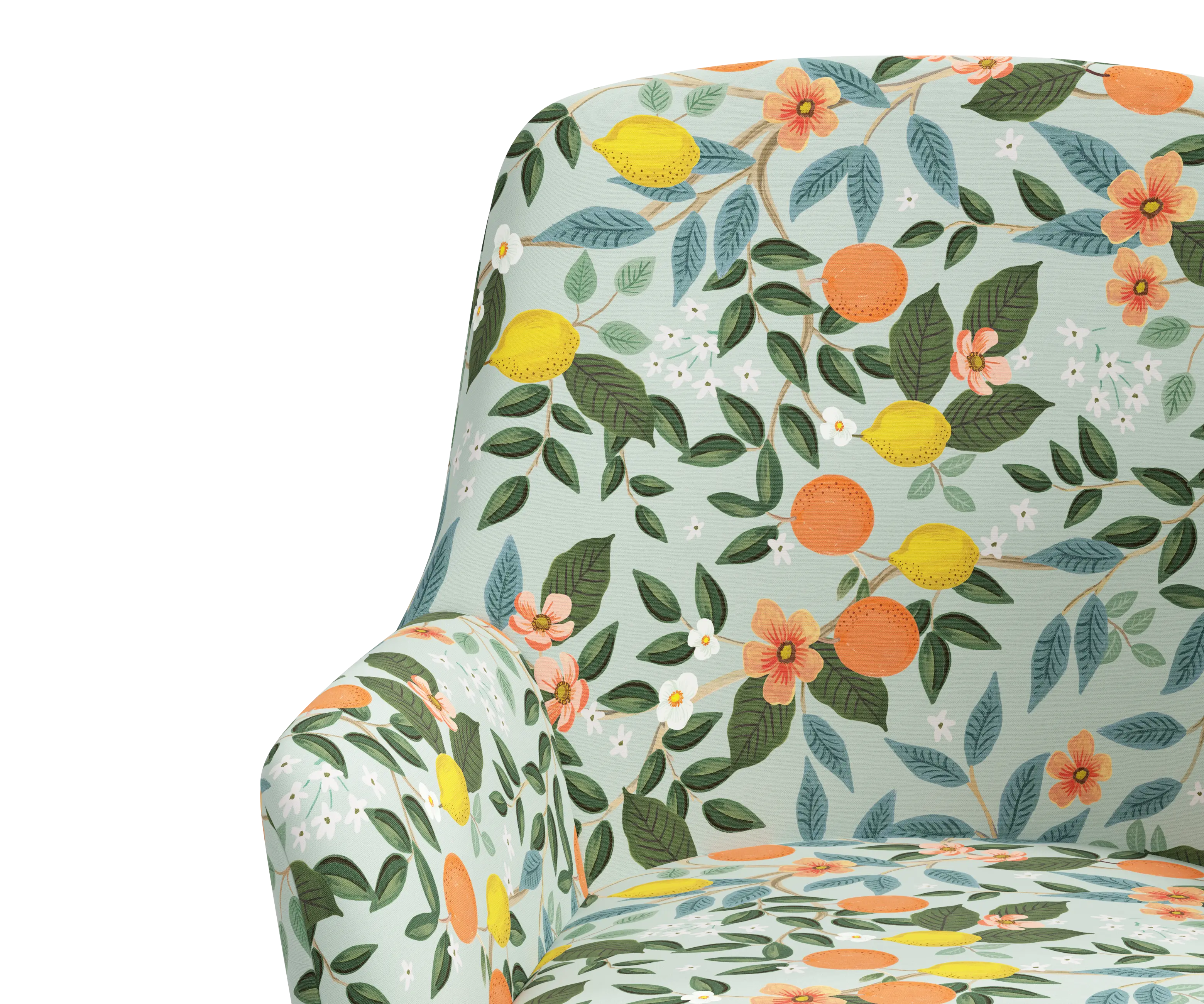 RPC78-9RPCCTGRMNLCB Rifle Paper Co Yvette Citrus Grove Mint Office Chair with Black Base-5