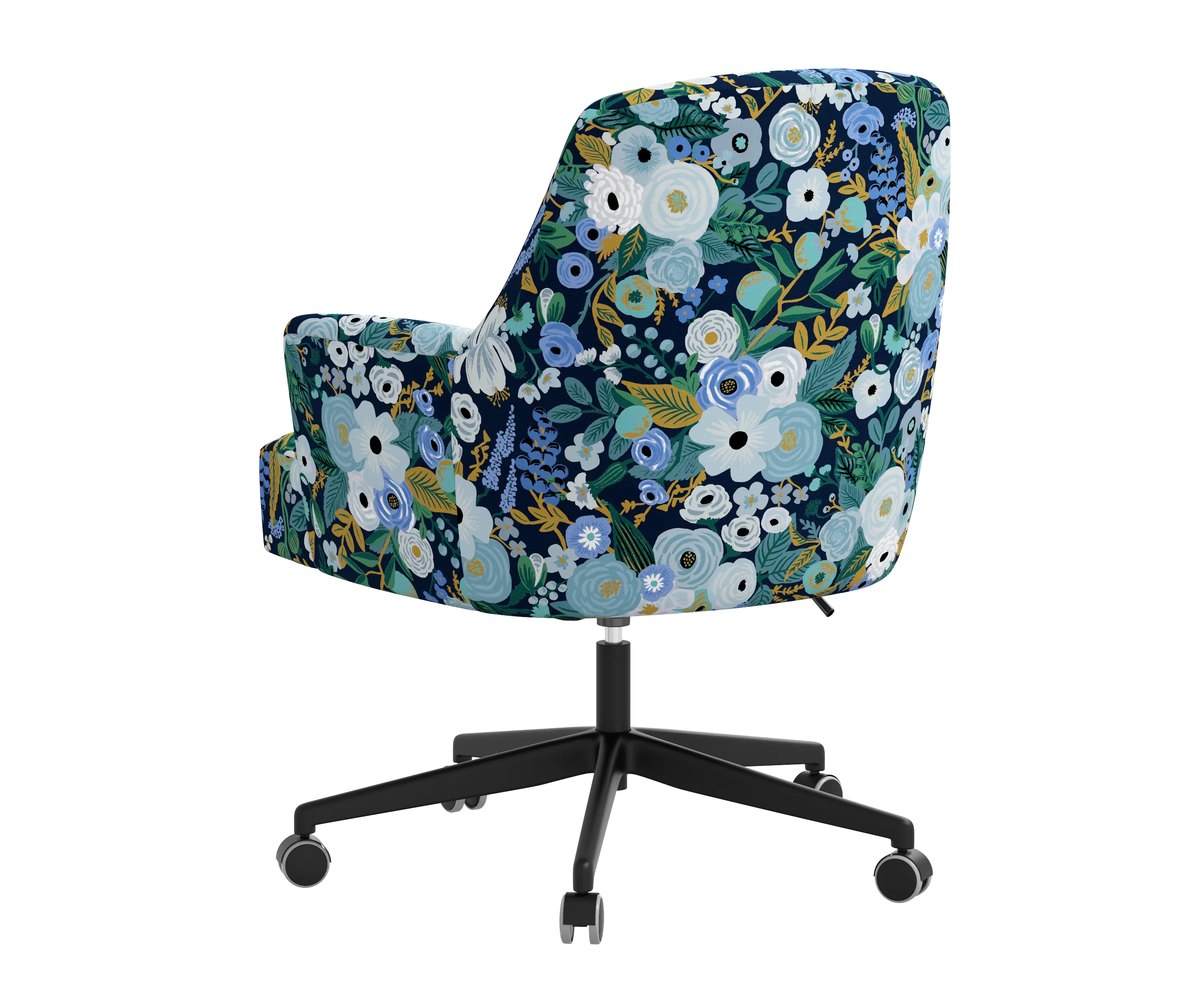 RPC78-9RPCGRPRBLULCB Rifle Paper Co Yvette Garden Party Blue Office Chair with Black Base-4