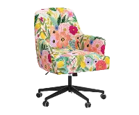 RPC78-9RPCGRPRTLCB Rifle Paper Co Yvette Garden Party Pink Office Chair with Black Base