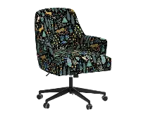 RPC78-9RPCMNBLKLCB Rifle Paper Co Yvette Menagerie Black Office Chair with Black Base