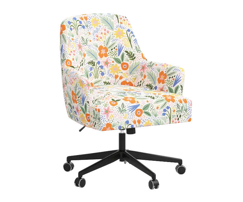 Rifle Paper Co Yvette Merida Multi Office Chair with Black Base