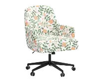 RPC78-9RPCPRBLSCRMLCB Rifle Paper Co Yvette Primrose Blush and Cream Office Chair with Black Base