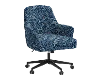 RPC78-9RPCWLBNVLCB Rifle Paper Co Yvette Willowberry Navy Office Chair with Black Base