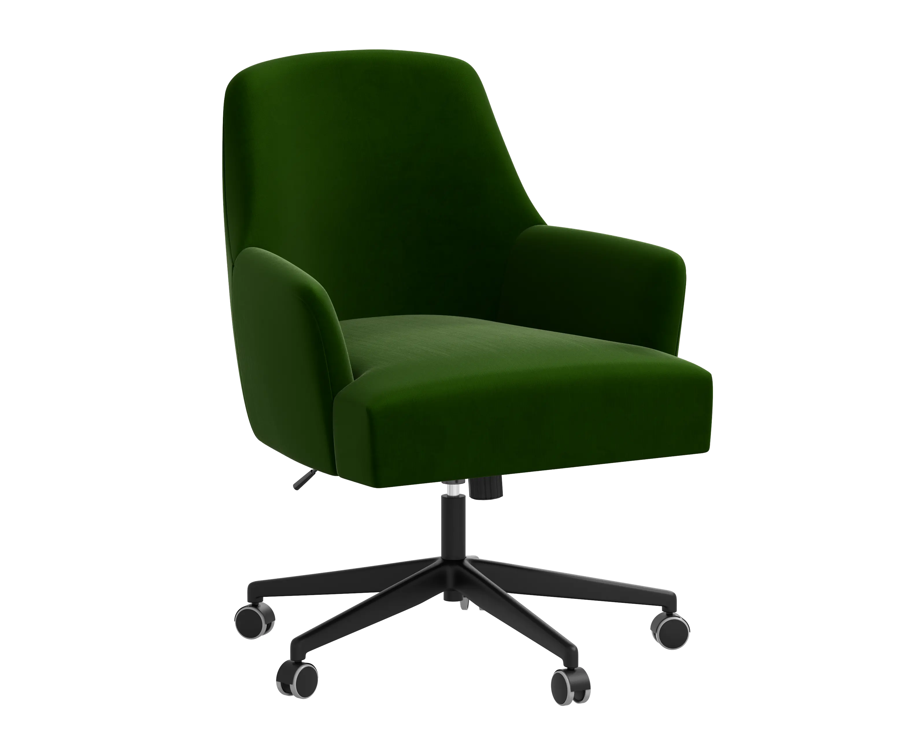 RPC78-9TTNEMR Rifle Paper Co Yvette Titan Emerald Office Chair with Black Base-2