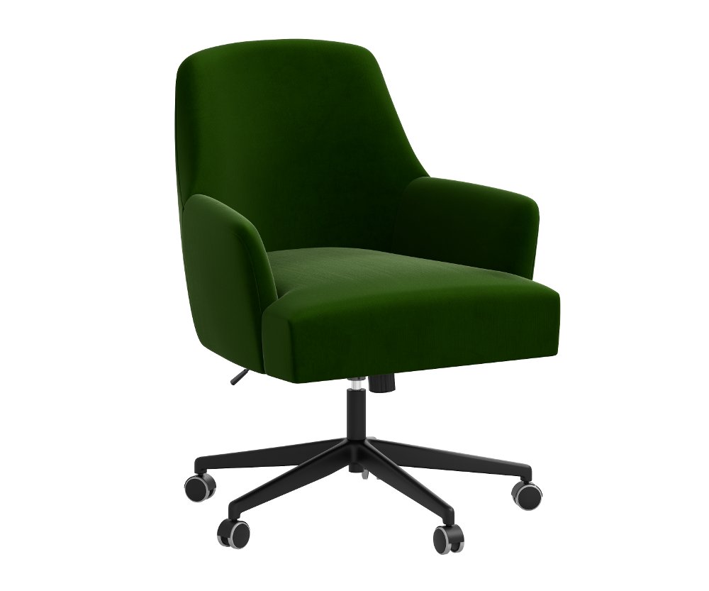 Rifle Paper Co Yvette Titan Emerald Office Chair with Black Base