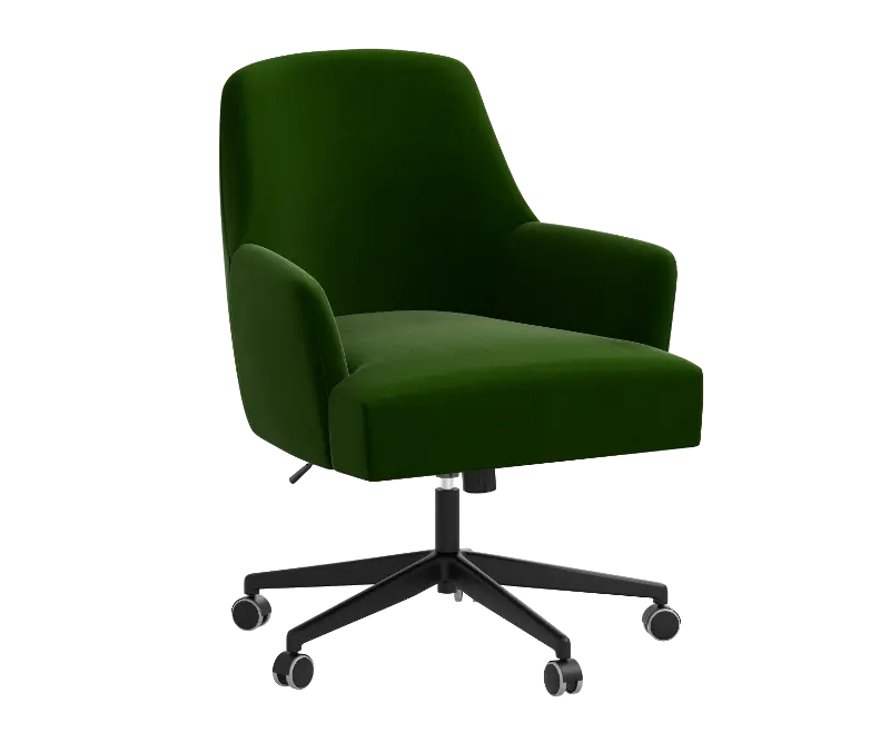 Rifle Paper Co Yvette Titan Emerald Office Chair with Black Base