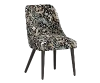 RPC84-6RPCPCBLKLCB Rifle Paper Co Tara Peacock Black Dining Chair