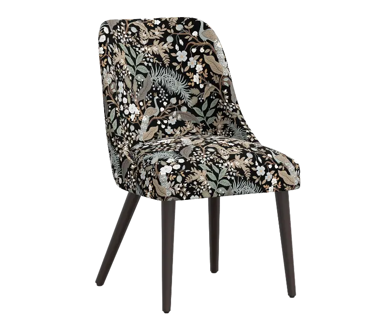 Rifle Paper Co Tara Peacock Black Dining Chair